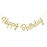 Altın  Happy Birthday Banner