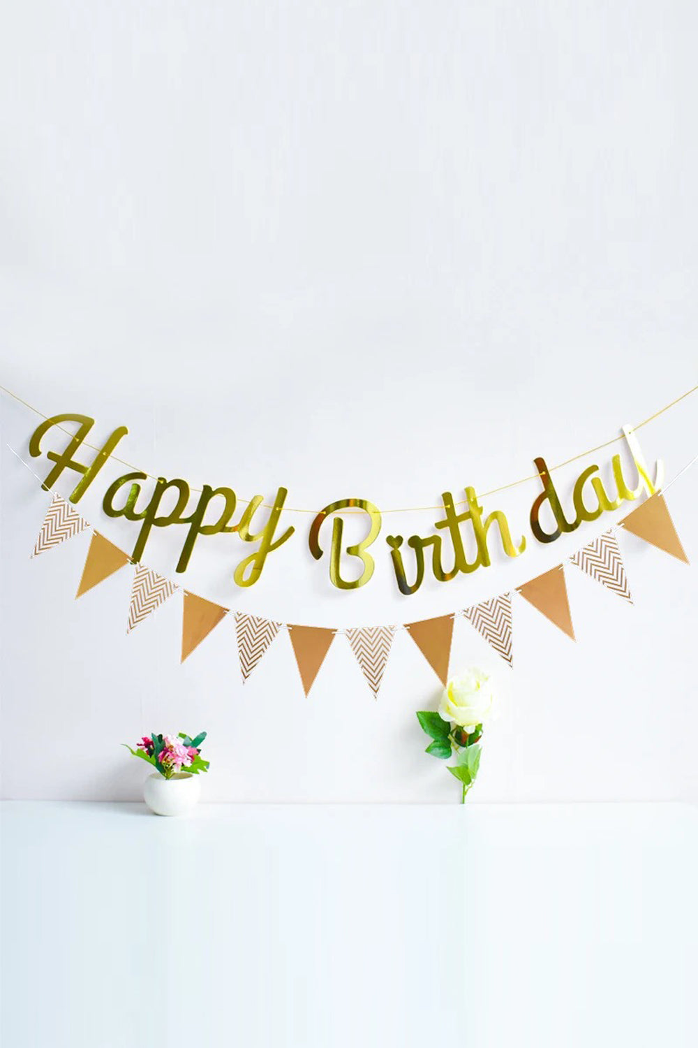 Altın  Happy Birthday Banner