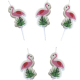 Pembe  Flamingo 5'li Mum Set