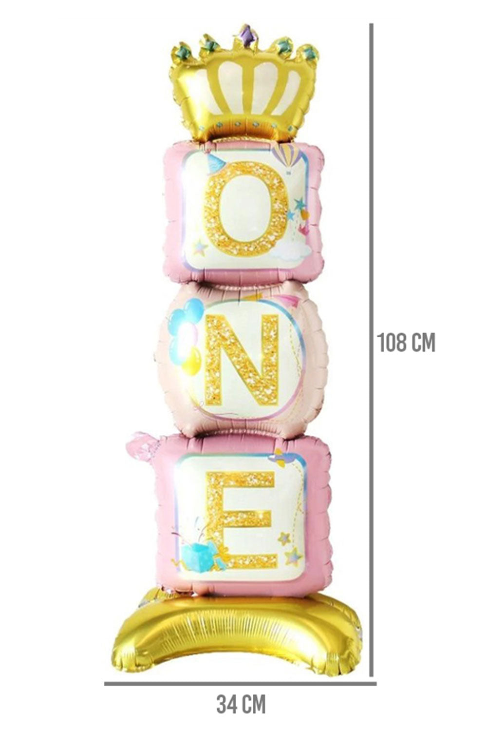 Beyaz  Ayaklı One Balon Set