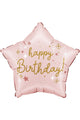 Pink Happy Birthday Star Balloon
