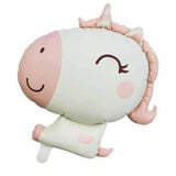 Beyaz  Sevimli Unicorn Figür Parti Balonu