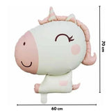 Beyaz  Sevimli Unicorn Figür Parti Balonu