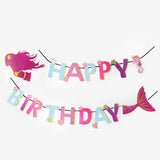 Lila  Deniz Kızı Temalı Happy Birthday Banner