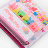 Çok Renkli  Simli Happy Birthday Harf Parti Mumu