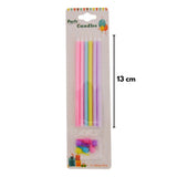 Çok Renkli  6'lı Makaron Parti Mumu