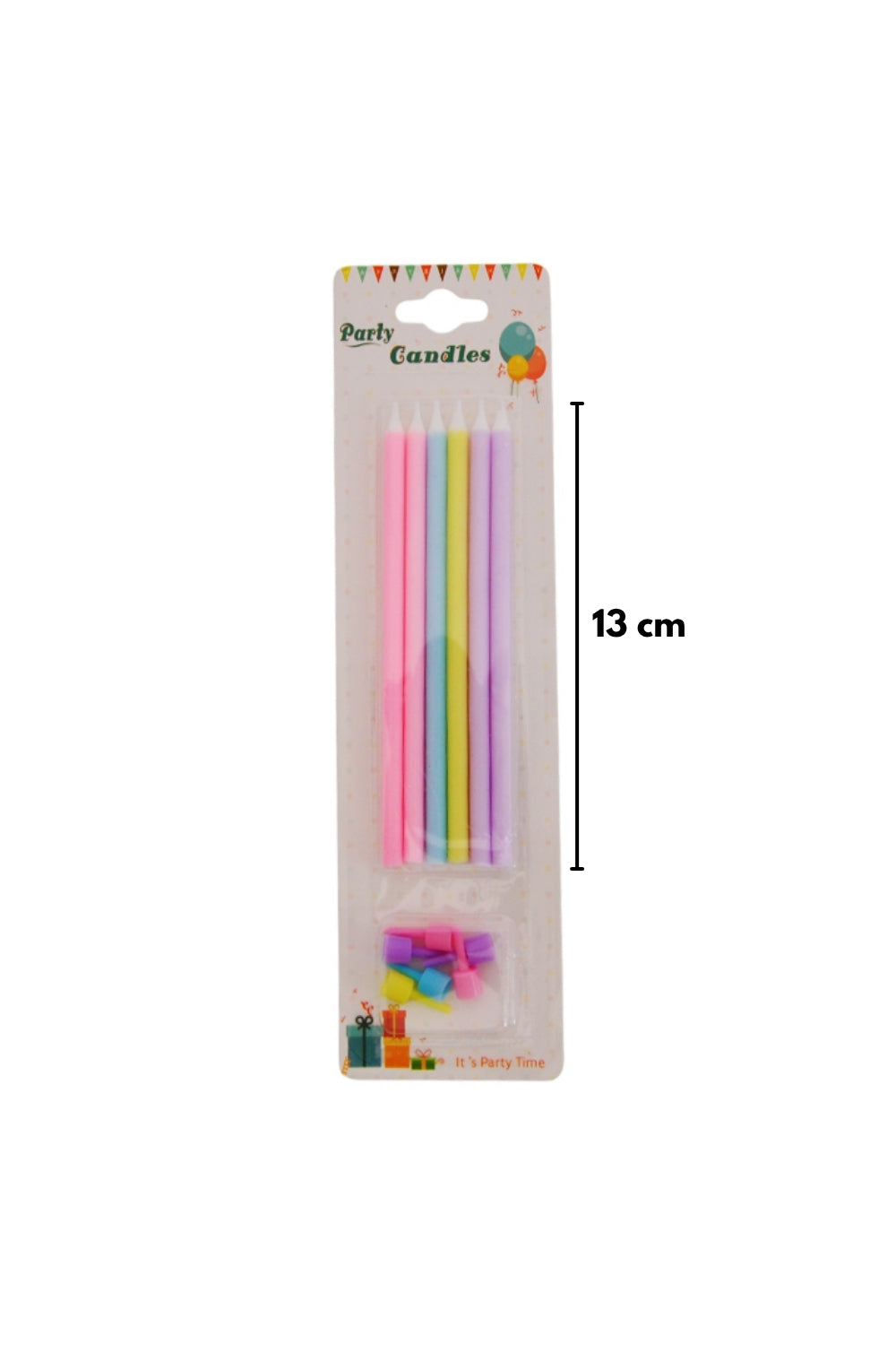 Çok Renkli  6'lı Makaron Parti Mumu