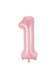 Pembe 1 Rakamı Parti Balonu
