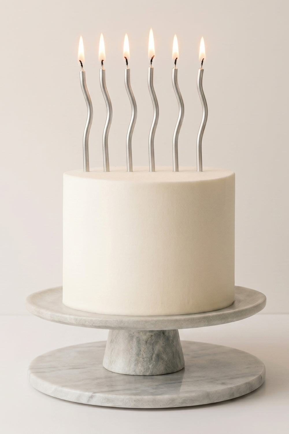 Gümüş 6'lı Spiral Part Mumu