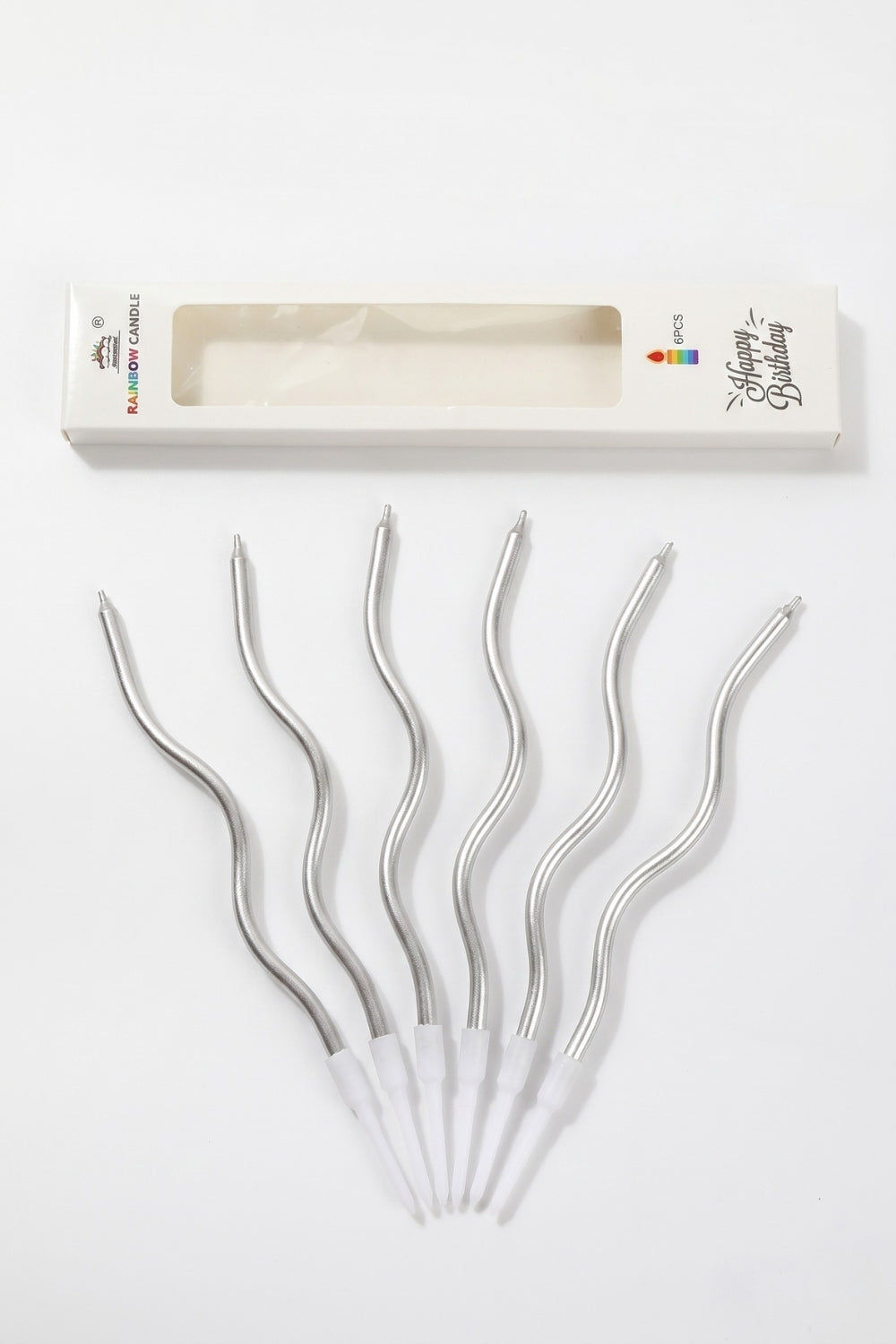 Gümüş 6'lı Spiral Part Mumu