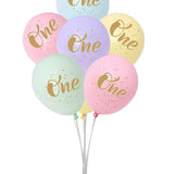Çok Renkli  Standlı 7'li One Balon Set