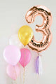 Rose 3 Number Tassel Balloon Set