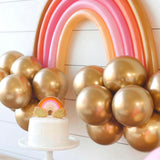 Altın  Makaron Gökkuşağı Balon Set