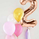 Rose  2 Rakamı Püsküllü Balon Set