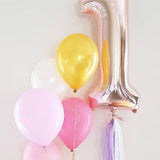 Rose  1 Rakamı Püsküllü Balon Set