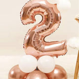 Rose  2 Rakamı Taçlı Balon Set