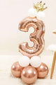 Rose  3 Rakamı Taçlı Balon Set