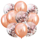 Rose  Rose Konfetili Şeffaf Balon Set