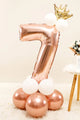 Rose Number 7 Crown Balloon Set