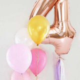 Rose  4 Rakamı Püsküllü Balon Set