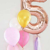 Rose  5 Rakamı Püsküllü Balon Set