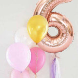 Rose  6 Rakamı Püsküllü Balon Set