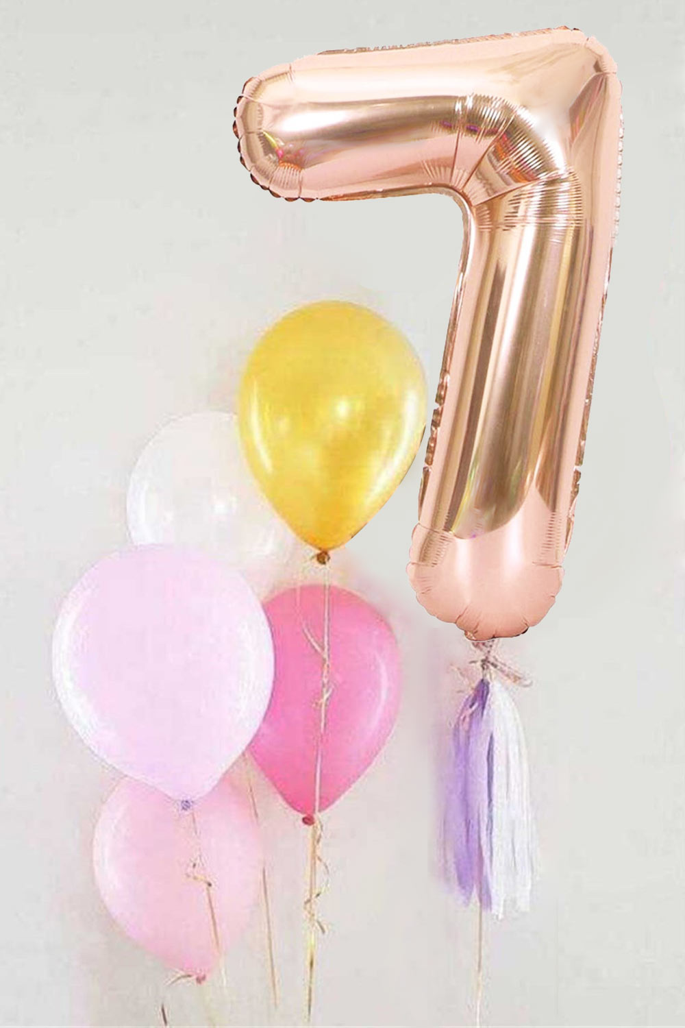 Rose  7 Rakamı Püsküllü Balon Set