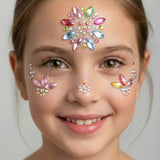 Çok Renkli  Çiçek Desen Kız Çocuk Yüz Sticker