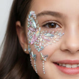 Pembe Kelebek Desenli Kız Çocuk Yüz Sticker