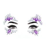 Lila  Kalp ve Zümrüt Desenli Kız Çocuk Yüz Sticker