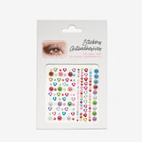 Çok Renkli  Yuvarlak ve Kalp Model Kız Çocuk Yüz ve Tırnak Sticker