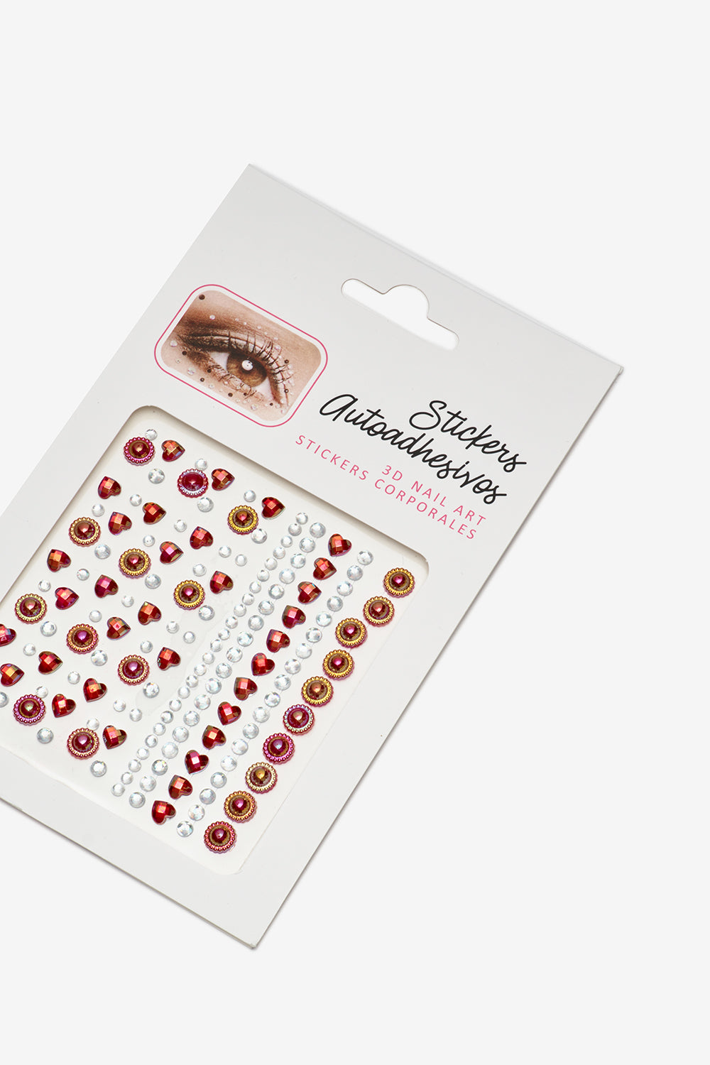 Kırmızı Yuvarlak ve Kalp Model Kız Çocuk Yüz ve Tırnak Sticker