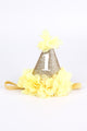 Sarı  1 Yaş Huni Doğum Günü Tacı