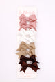 Multicolor Earth Tones 8-Piece Ribbon Bow Clip Hairpin Set