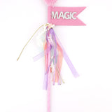 Lila  Simli Magic Yazılı Taç ve Asa Set
