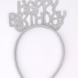 Gümüş  Simli Eva Happy Birthday Kız Çocuk Taç