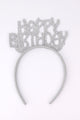 Gümüş  Simli Eva Happy Birthday Kız Çocuk Taç