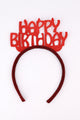 Kırmızı  Simli Eva Happy Birthday Kız Çocuk Taç