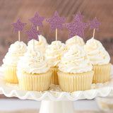 Lila  Happy Birthday Yıldız Pasta Süsü