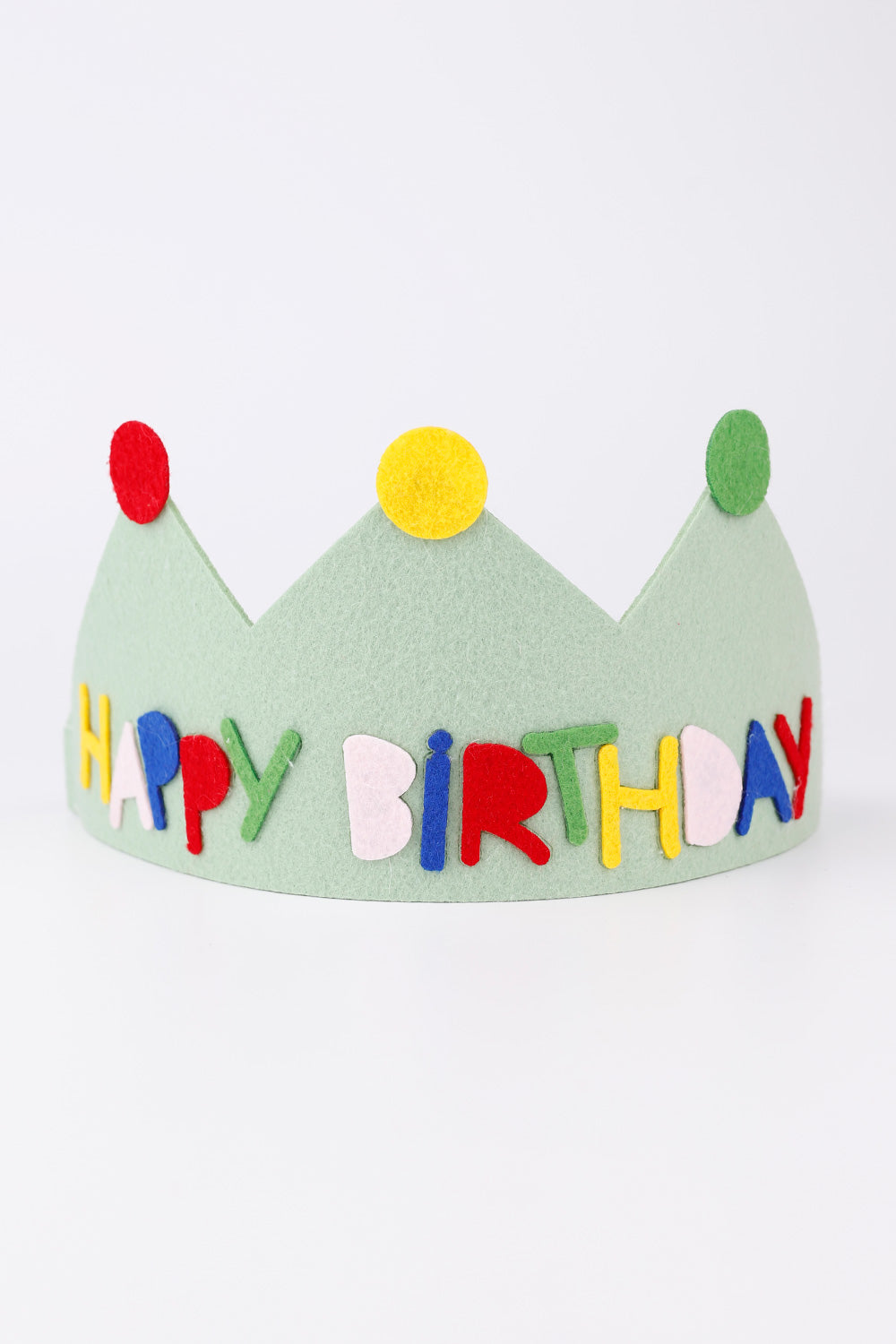 Yeşil  Lastikli Keçe Happy Birthday Taç
