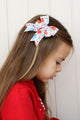 White Gift Package Printed 2-Piece Girls Bow Clip Hairpin