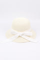 Krem  Fistolu Kız Çocuk Hasır Şapka