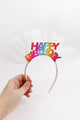 White Tulle Happy Birthday Girl's Crown