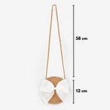 Kahverengi Beyaz Fiyonklu Kız Çocuk Hasır Çanta