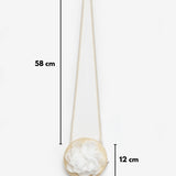 Beyaz  Gül Detaylı Kız Çocuk Hasır Çanta