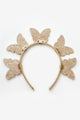 Altın  5'li Kelebek Figürlü Kız Çocuk Taç