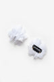 White 2-Piece Tulle Flower Hairless Baby Hair Clip