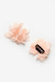 Salmon 2-Piece Tulle Flower Hairless Baby Hair Clip