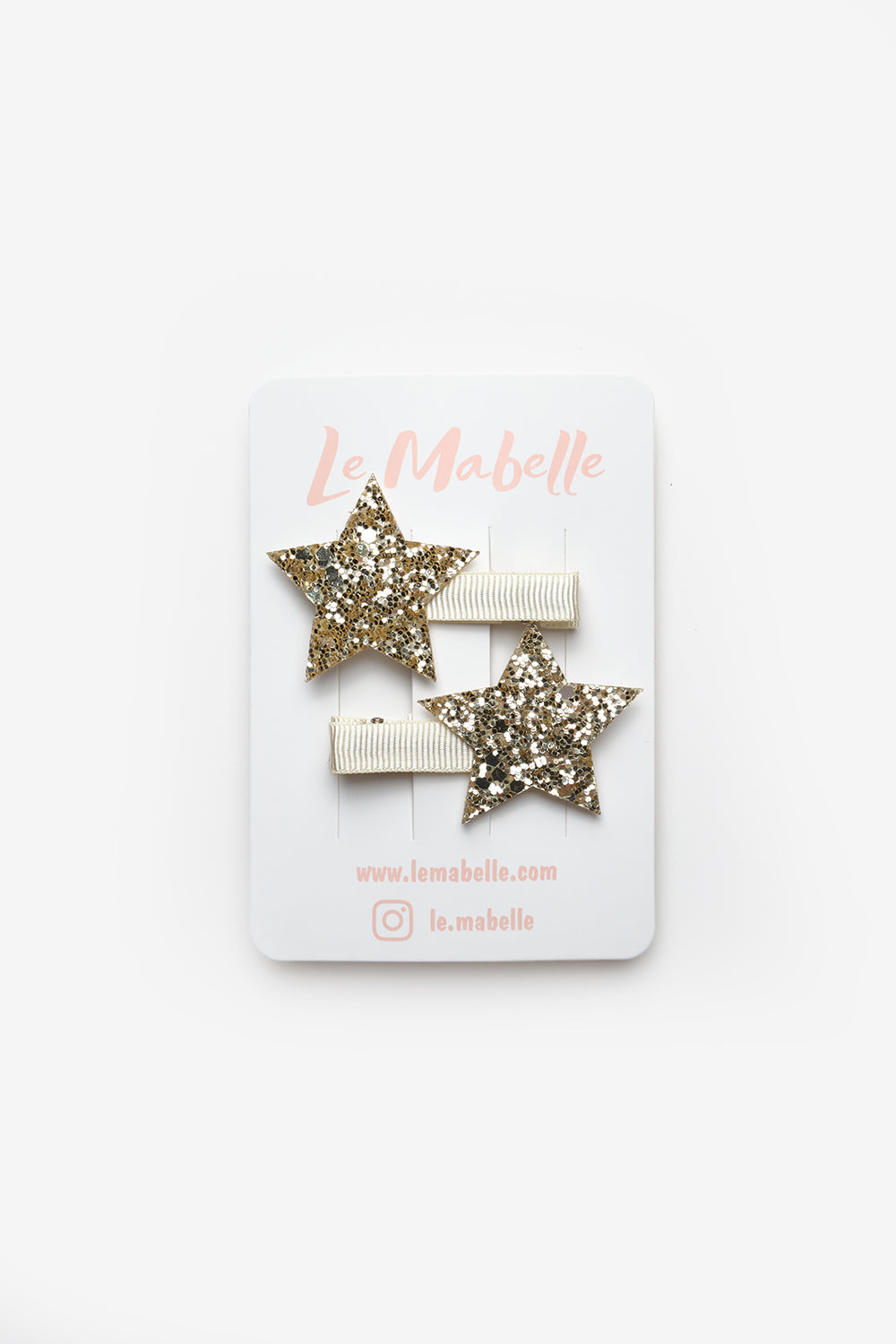 Altın Simli Yıldız Figürlü 2'li Kız Çocuk Klips Toka