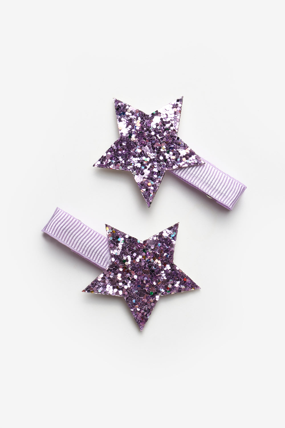 Lila Simli Yıldız Figürlü 2'li Kız Çocuk Klips Toka